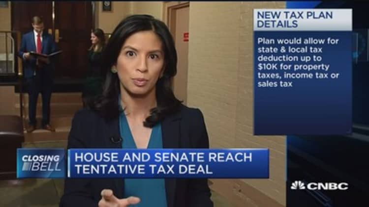 House and Senate reach tentative tax deal