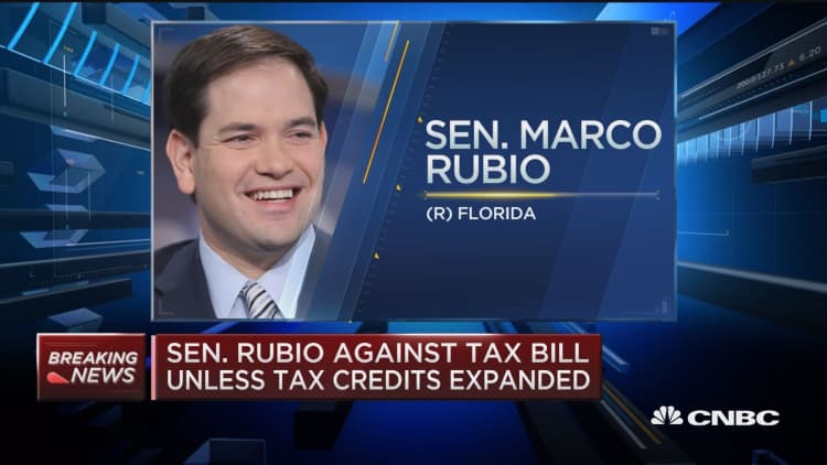 Sen. Marco Rubio against tax bill unless tax credits expanded