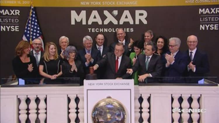 Maxar Technologies rings the closing bell at the NYSE