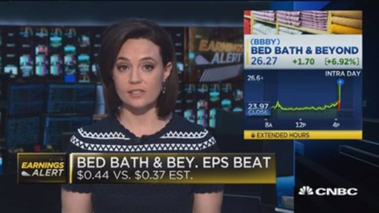 Bed Bath & Beyond beats earnings on both bottom and top lines