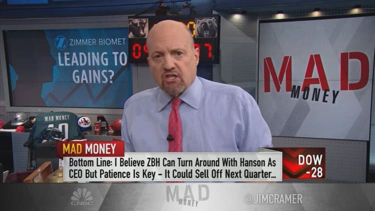 Cramer: Zimmer Biomet becoming a buy thanks to new CEO