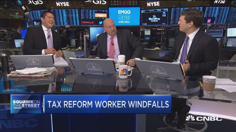 Tax reform triggers worker windfalls