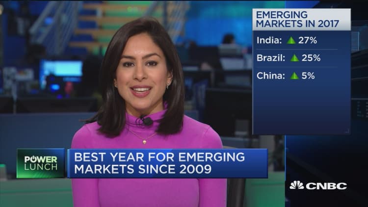 Global growth pushes emerging markets to best year since 2009