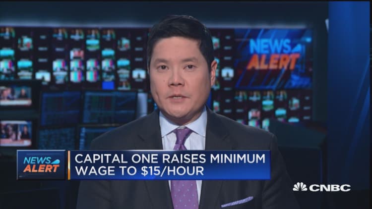 Capital One Financial raises minimum wage