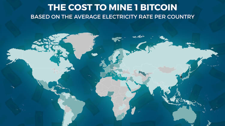 Here's how much it costs to mine one single bitcoin in 115 different countries across the world