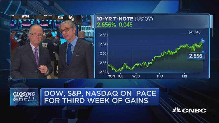 Dow, S&P and Nasdaq on pace for third week of gains