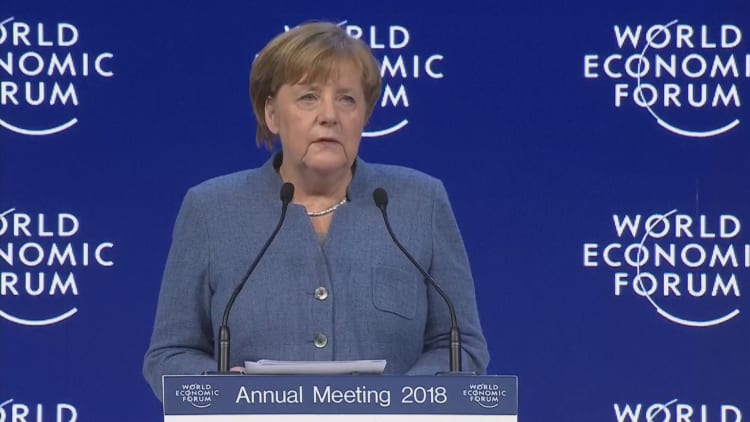 German leader Merkel says the current world order is under threat