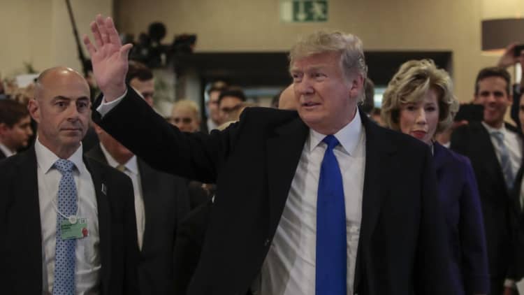 President Trump arrives at Davos