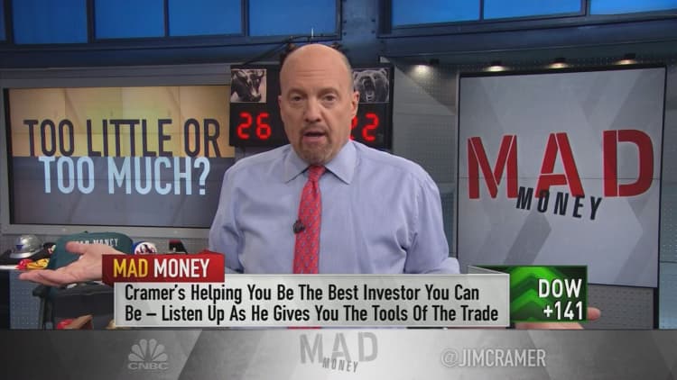 Cramer says owning too many stocks and too little cash can set you up for failure