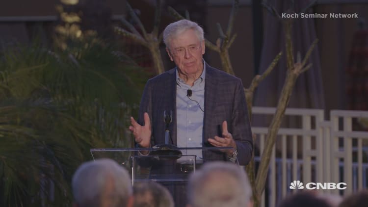 Watch Charles Koch's opening remarks at his private donor retreat in Palm Springs
