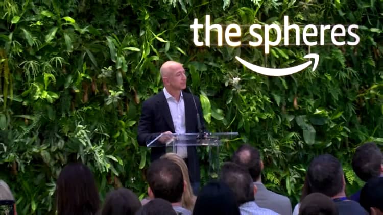 Watch Jeff Bezos tell Alexa to open Amazon's new indoor rainforest