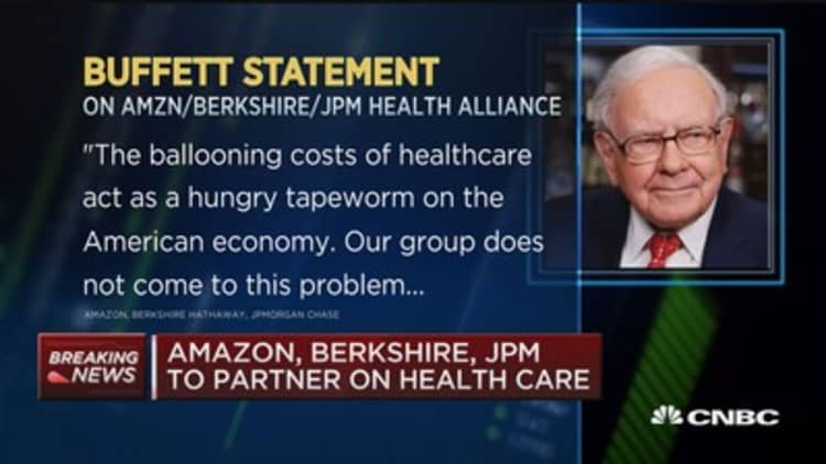 Bezos, Buffett and Dimon have been talking about health-care costs for a while: David Faber