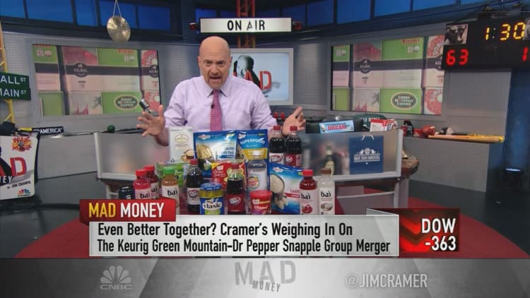 Why Cramer's bullish on Dr Pepper-Keurig deal