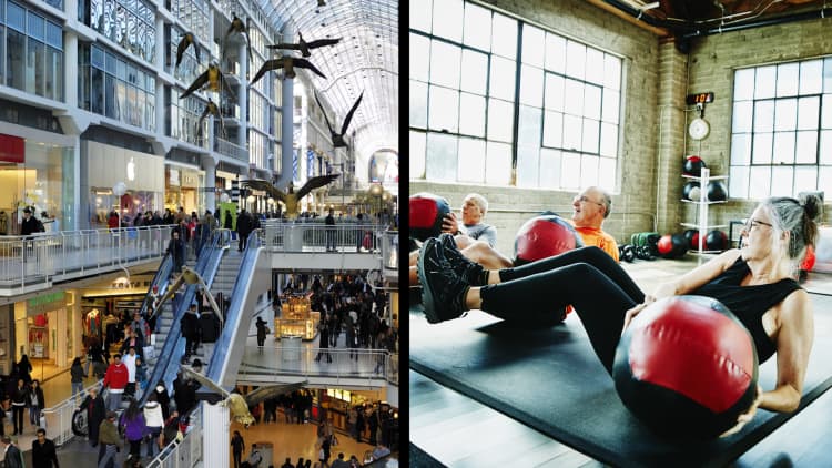 Malls hope to get back in shape by adding gyms