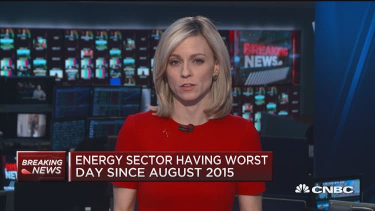Energy sector having worst day since August 2015