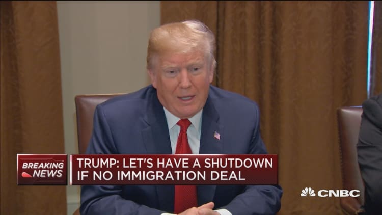 Trump: Let's have a shutdown if no immigration deal