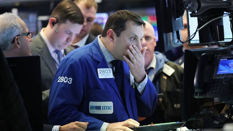 Dow down 500 points at its low
