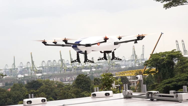 Airbus' drone delivers parcels throughout this university campus