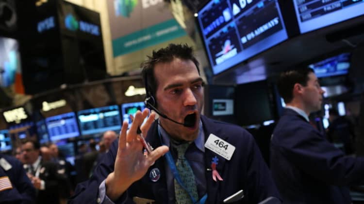 Dow trades in 800-point range as volatility continues