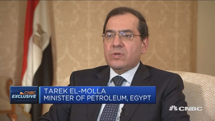 Egypt oil minister: 91 percent of our energy supply comes from fossil fuels