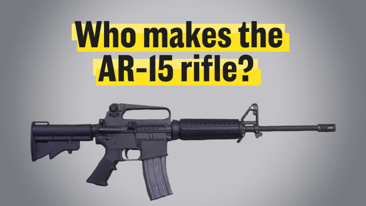 Who makes the AR-15 rifle?