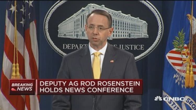 Deputy AG Rosenstein speaks on Russian indictments