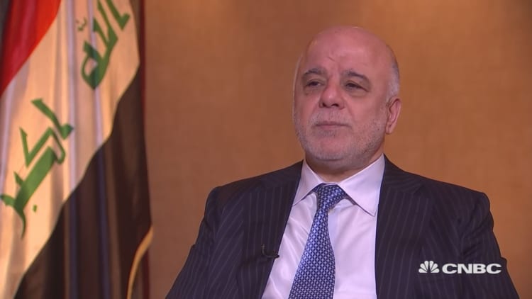 Peace and security cannot be acheived without reconstruction, says Iraq PM Al-Abadi
