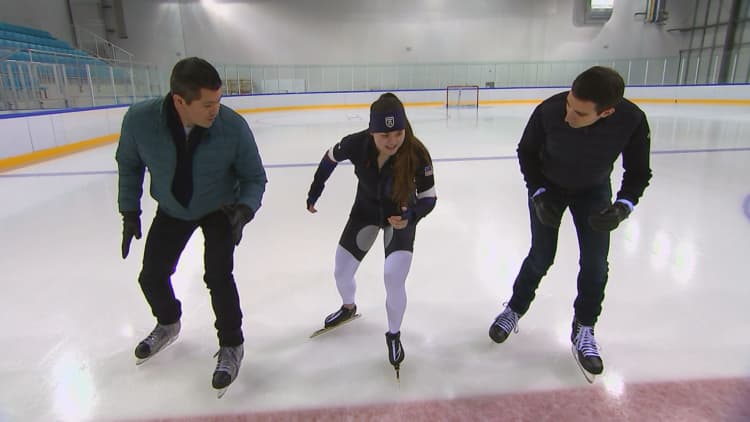 Olympian Jerica Tandiman schools CNBC on the ice