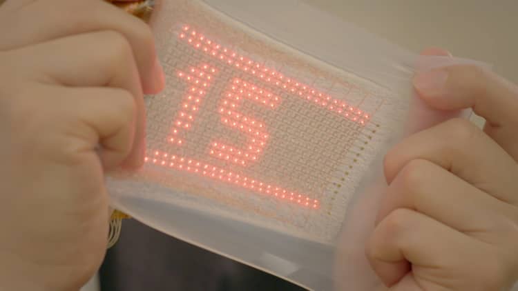 This stretchy Japanese wearable can show your heartbeat on your arm