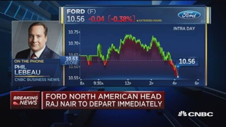 Ford North American head Raj Nair to depart immediately