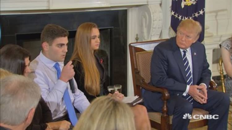 President Trump meets with students to discuss gun violence