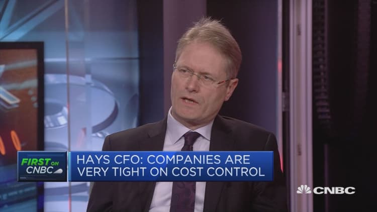 Hays CFO: Seeing a lot of investment from US into Europe