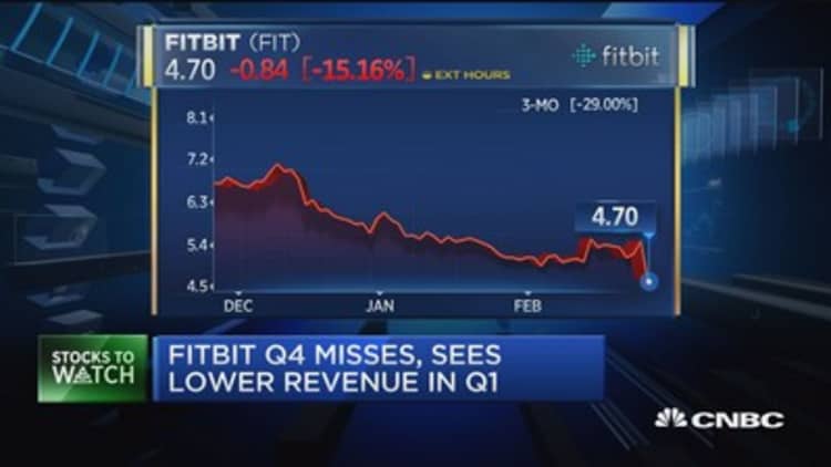 Fitbit misses fourth-quarter earnings