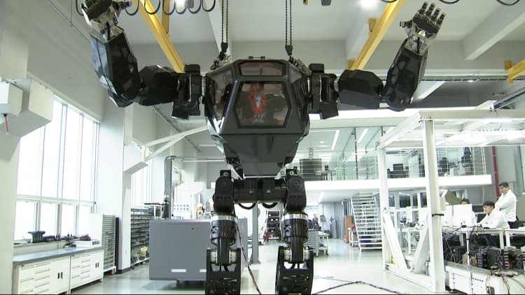 This 1.6-ton megabot from South Korea is operated by a human driver