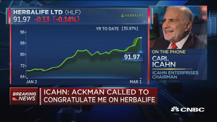 Icahn: I have not sold one single share of Herbalife