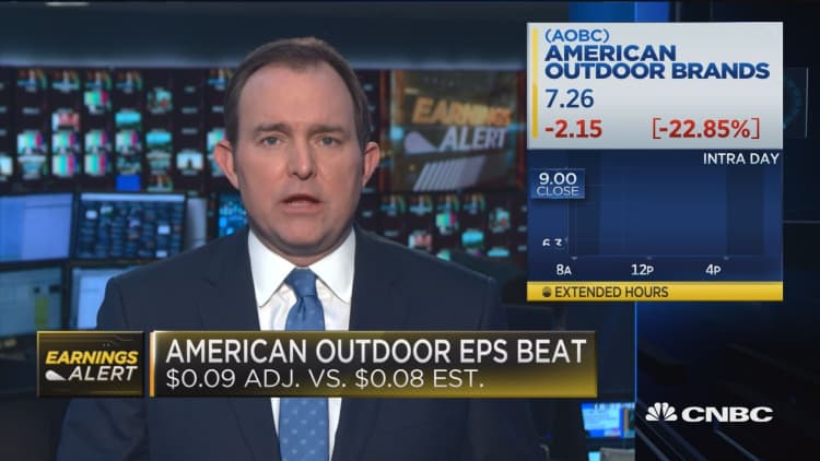 American Outdoor Brands reopens trading, plummets over 20 percent