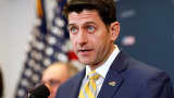Speaker of the House Paul Ryan (R-WI) speaks to the media after a House Republican conference on Capitol Hill in Washington.