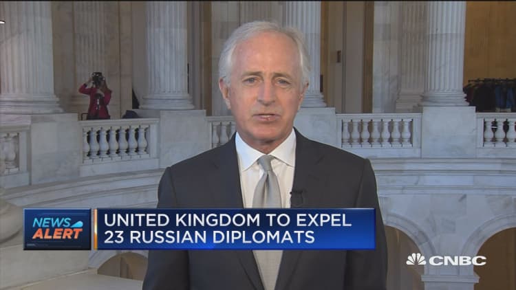 Sen. Corker says he's glad about UK taking action against Russia