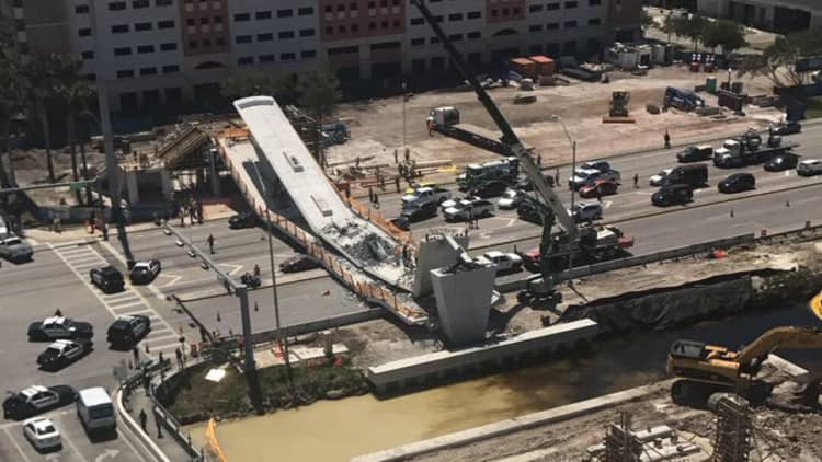 Several dead after pedestrian bridge collapses at Florida university