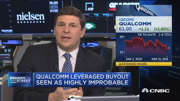 Qualcomm rises on buyout interest