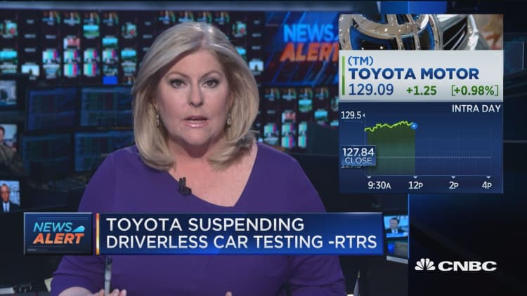 Toyota suspending driverless car testing, reports Reuters