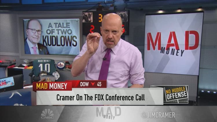 Cramer: What FedEx's earnings call reveals about Larry Kudlow's views on trade
