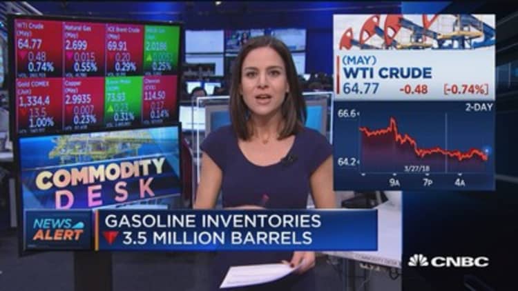 Crude oil inventories up 1.6 million barrels