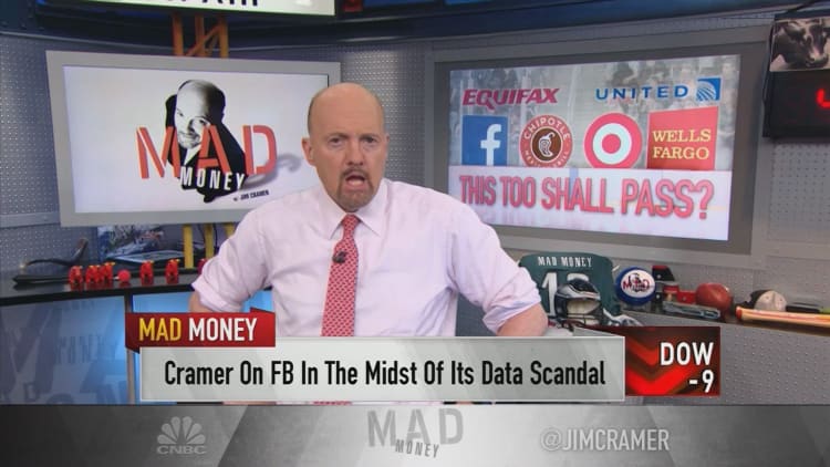 Cramer: How Facebook's drop compares to other scandal-ridden stocks like Chipotle