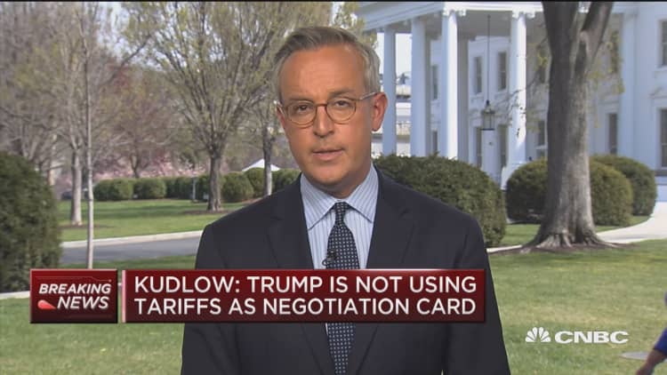 Kudlow: Trump is not using tariffs as negotiation card
