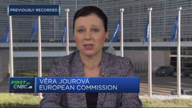 Facebook's Sandberg, EU's Jourova have talks on data protection