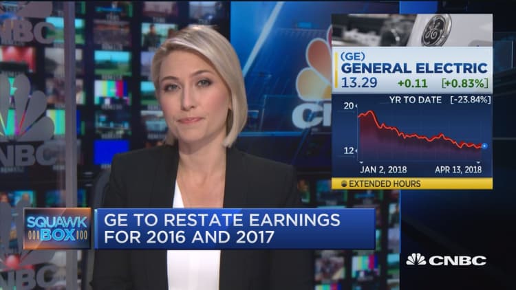 GE to restate earnings for 2016 and 2017