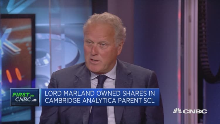 Lord Marland: SCL didn't inform me about Facebook data scandal