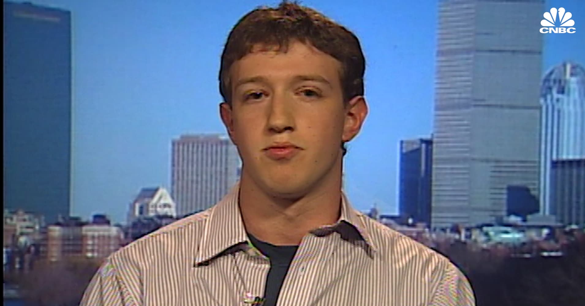 Facebook founder Mark Zuckerberg's first TV interview in 2004 on CNBC