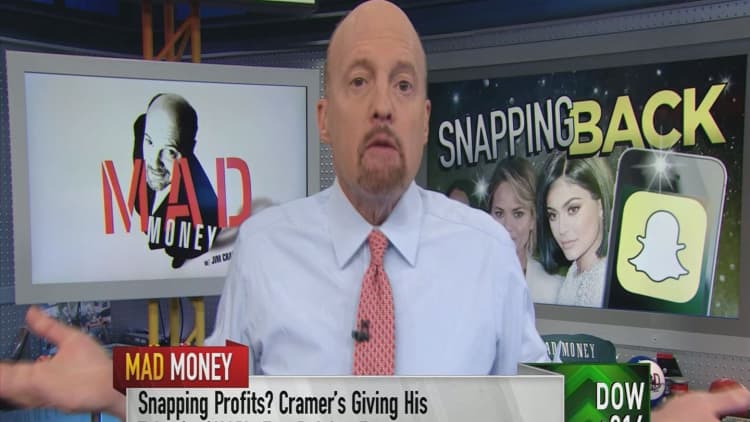 Cramer says Snap's stock is too expensive and not growing fast enough—pass for now